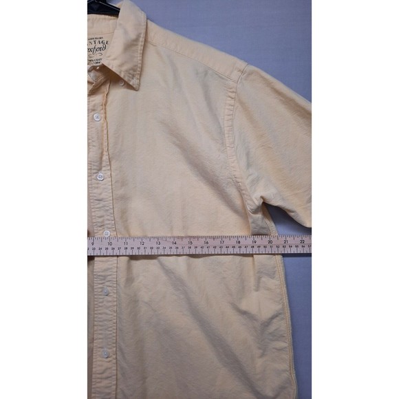 Faded Glory Oxford Yellow Medium 38/40 Button Down Short Sleeves - Picture 5 of 6